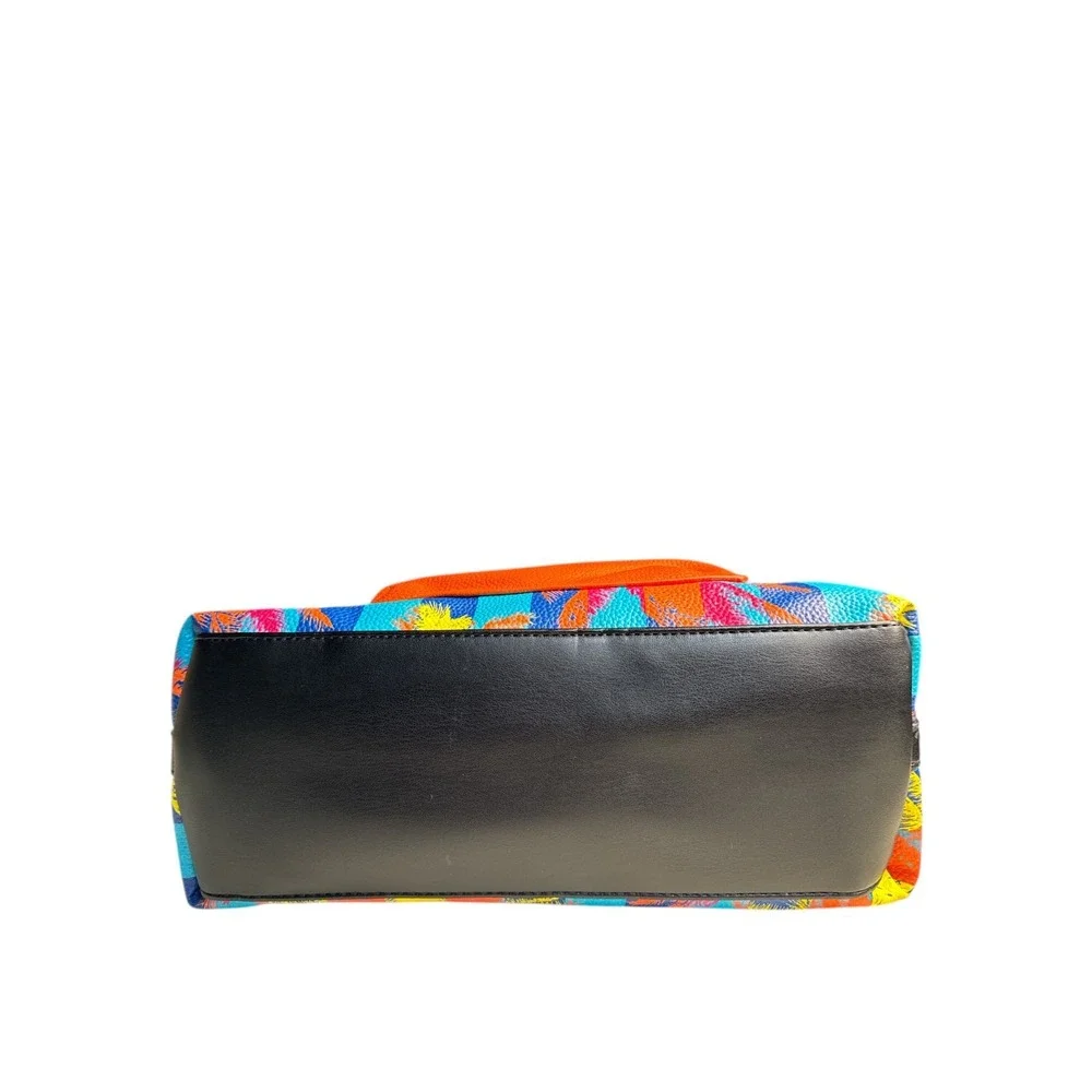 Tahari Bette Satchel Palm Print Vegan Leather‎ Crossbody Bag Multicolor NWT